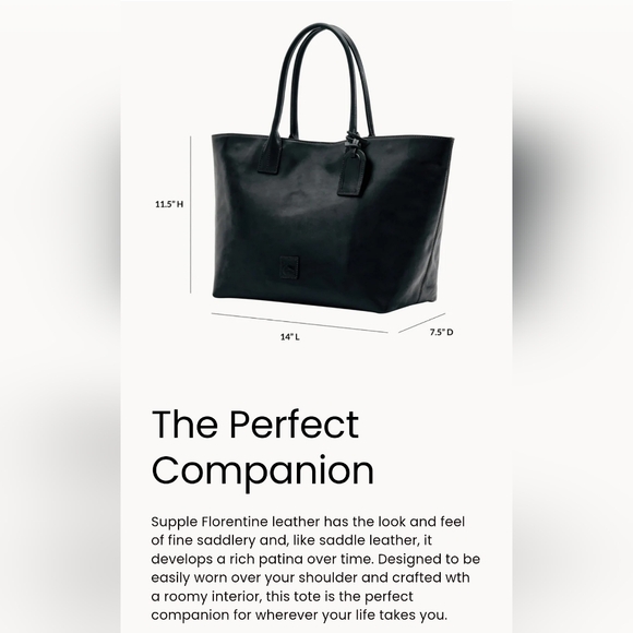 Dooney & Bourke Medium Russel Florentine Leather Tote in NATURAL - NWT - Picture 4 of 8